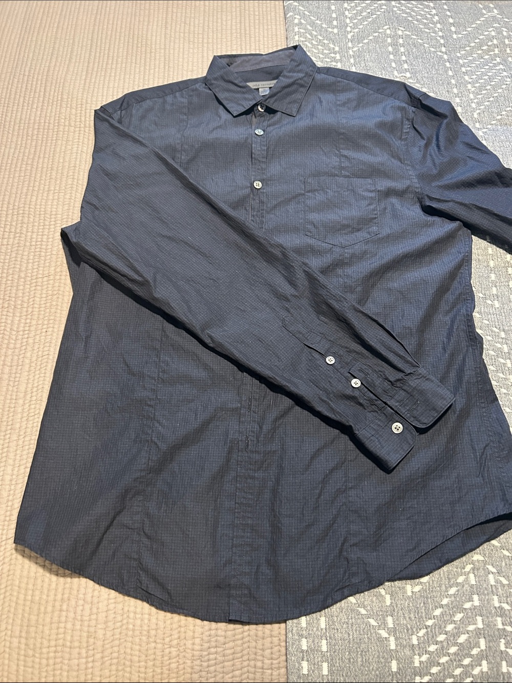 John Varvatos Slim-Fit Dark Navy Dress Shirt
